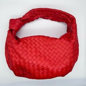 Bottega Veneta Small (large) Jodie Intrecciato Red Leather Top Handle Bag $4800